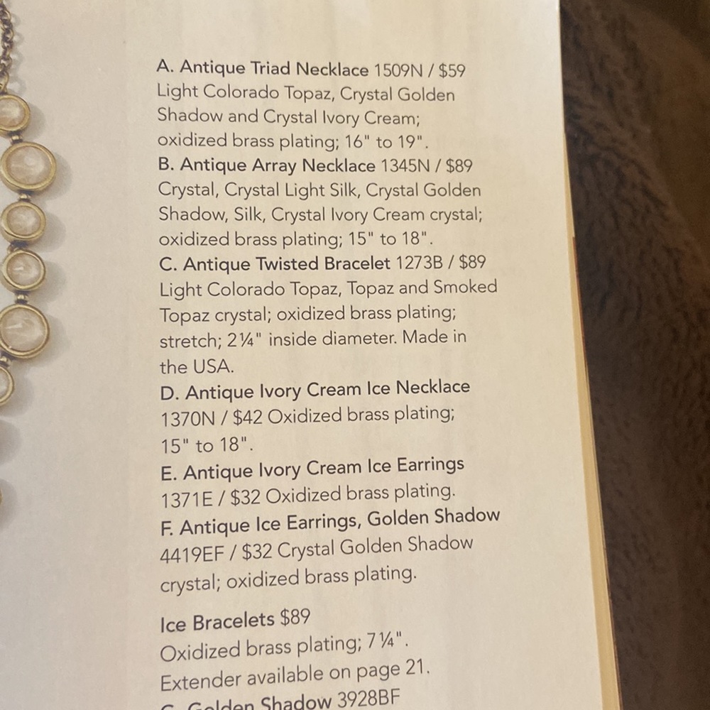 Touchstone Crystal Antique Array Necklace 1345n - image 3